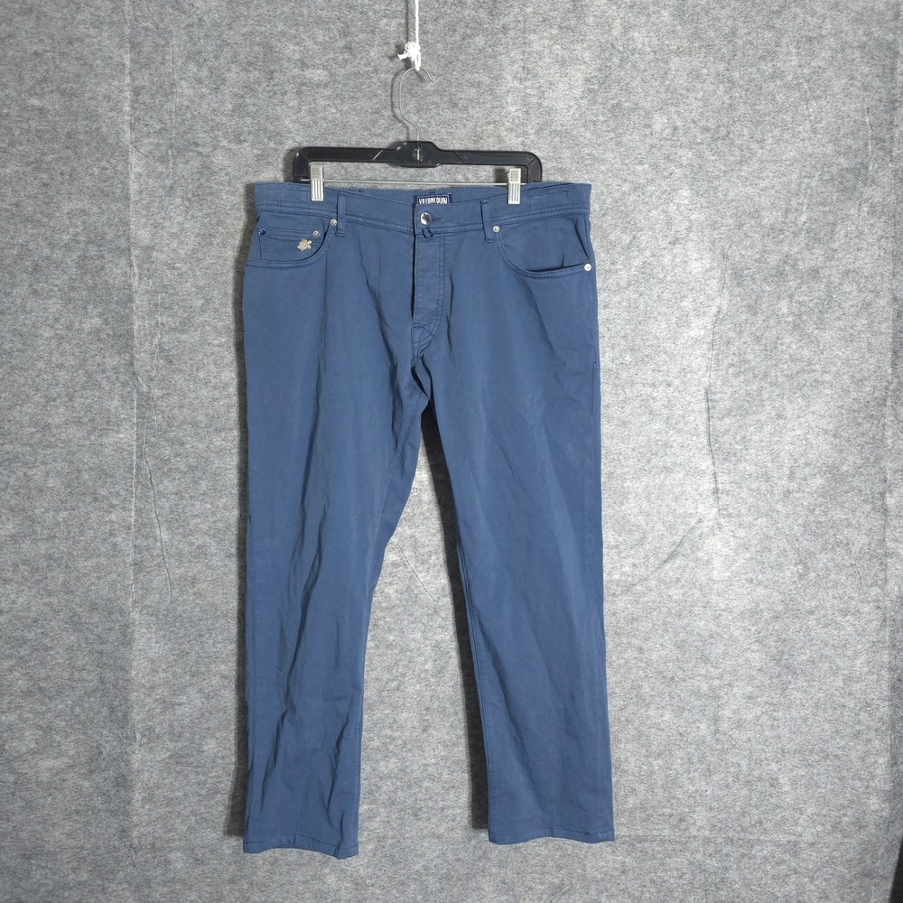 Vilebrequin Pants Mens 36 Blue Made in Italy Cotton Stretch 5-Pocket Trousers